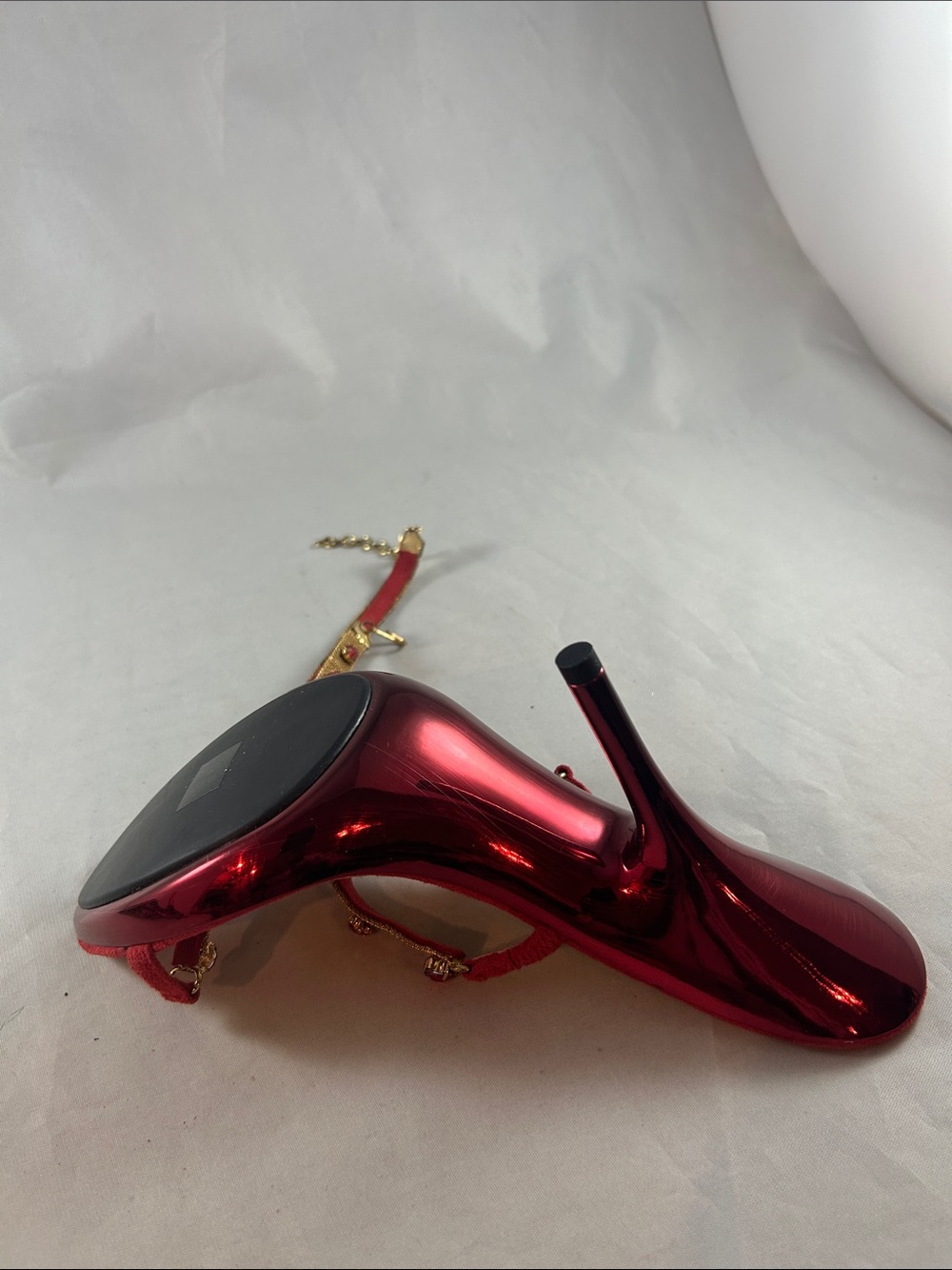 Red Jeweled T-Strap Slingback Heels - Picture 13 of 15